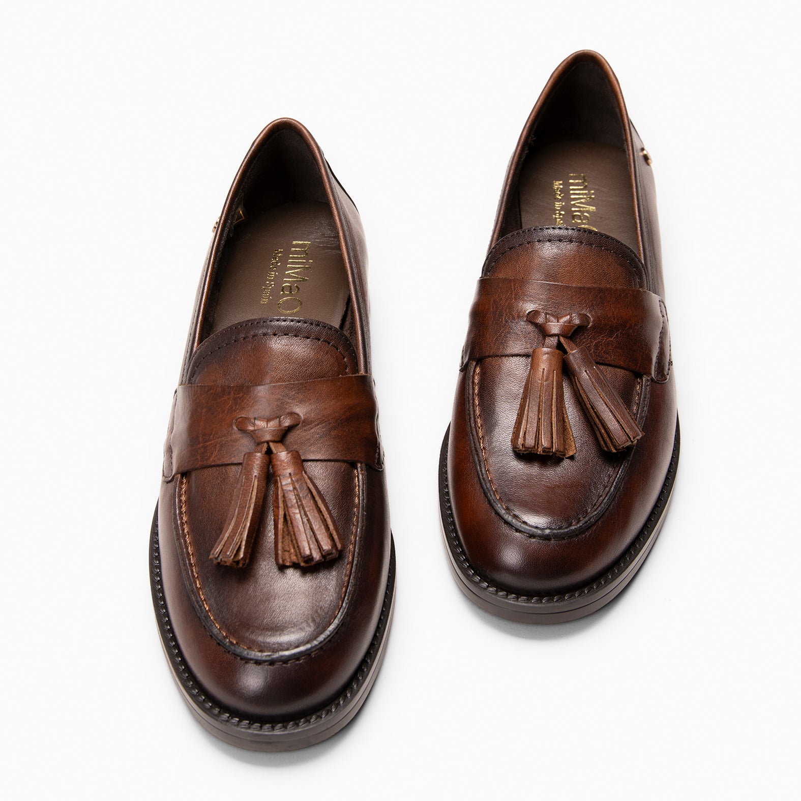 NARA - Mocasín de piel con borlas CUERO
