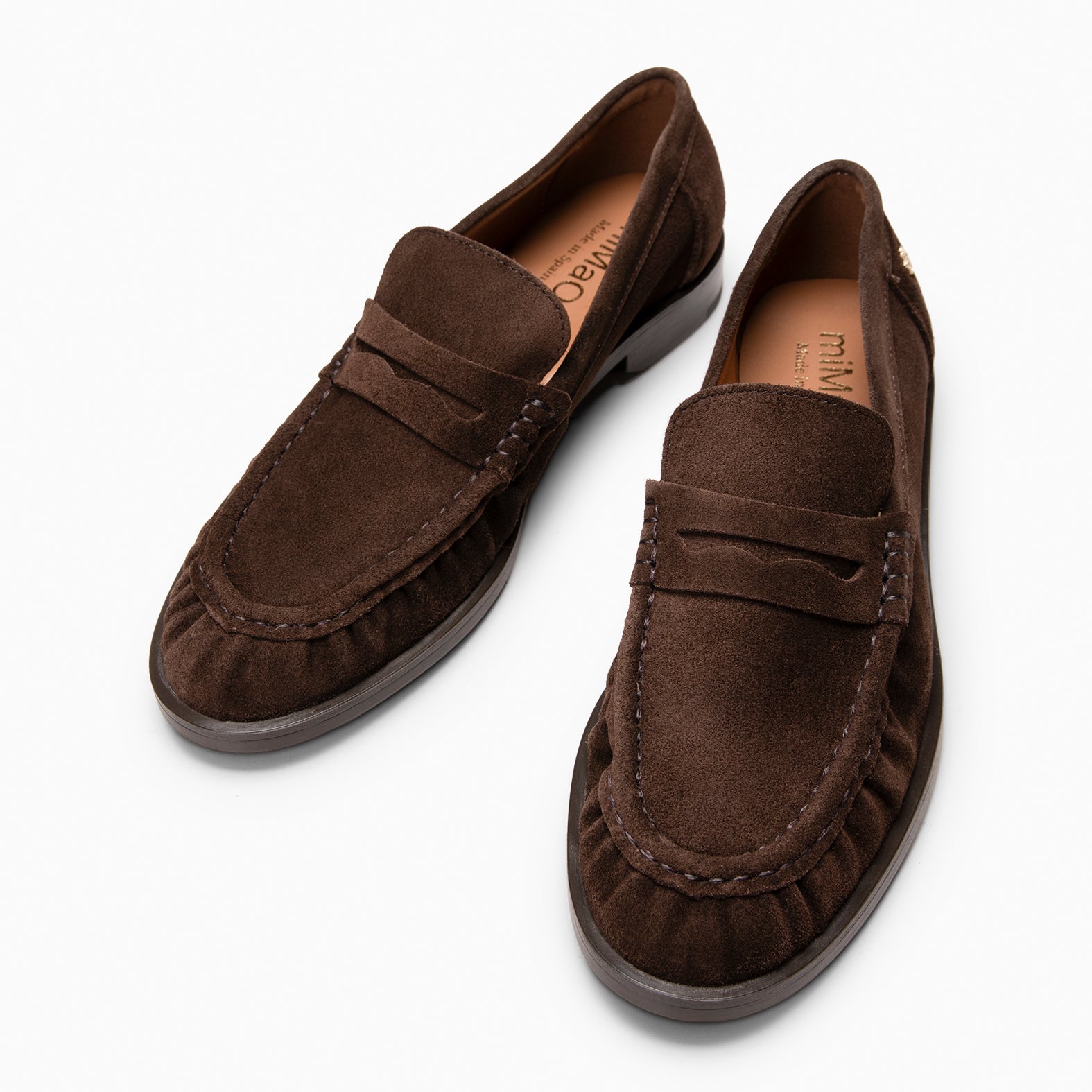 TOKIO - Mocasín en piel de serraje MARRON
