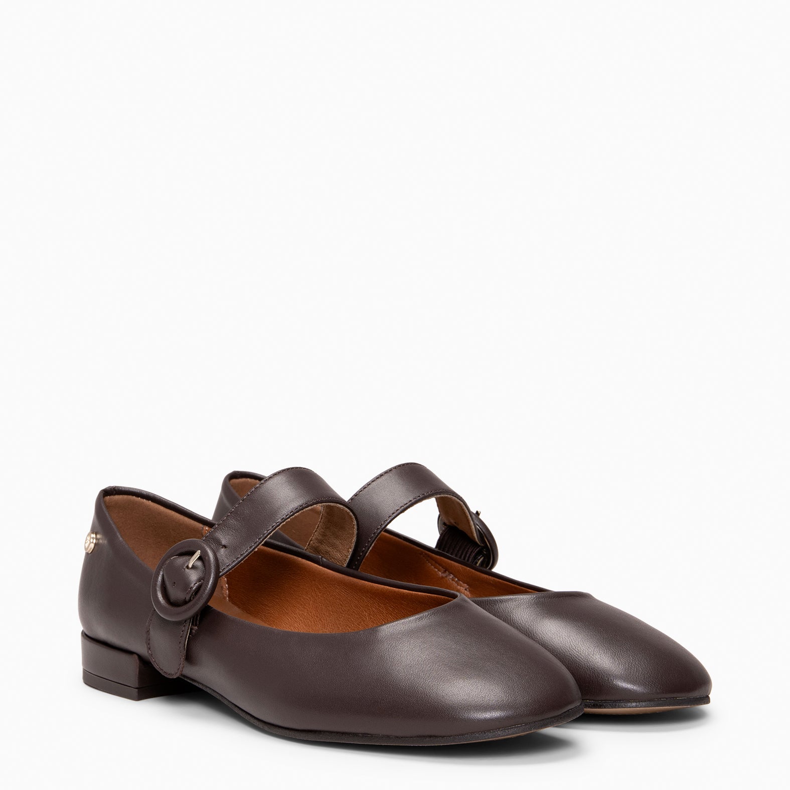 FLORENCIA - Mercedita con tira de piel MARRON