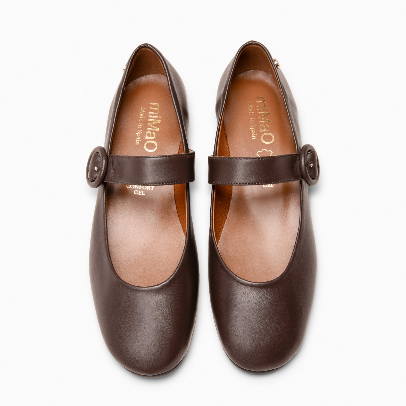 FLORENCIA - Mercedita con tira de piel MARRON