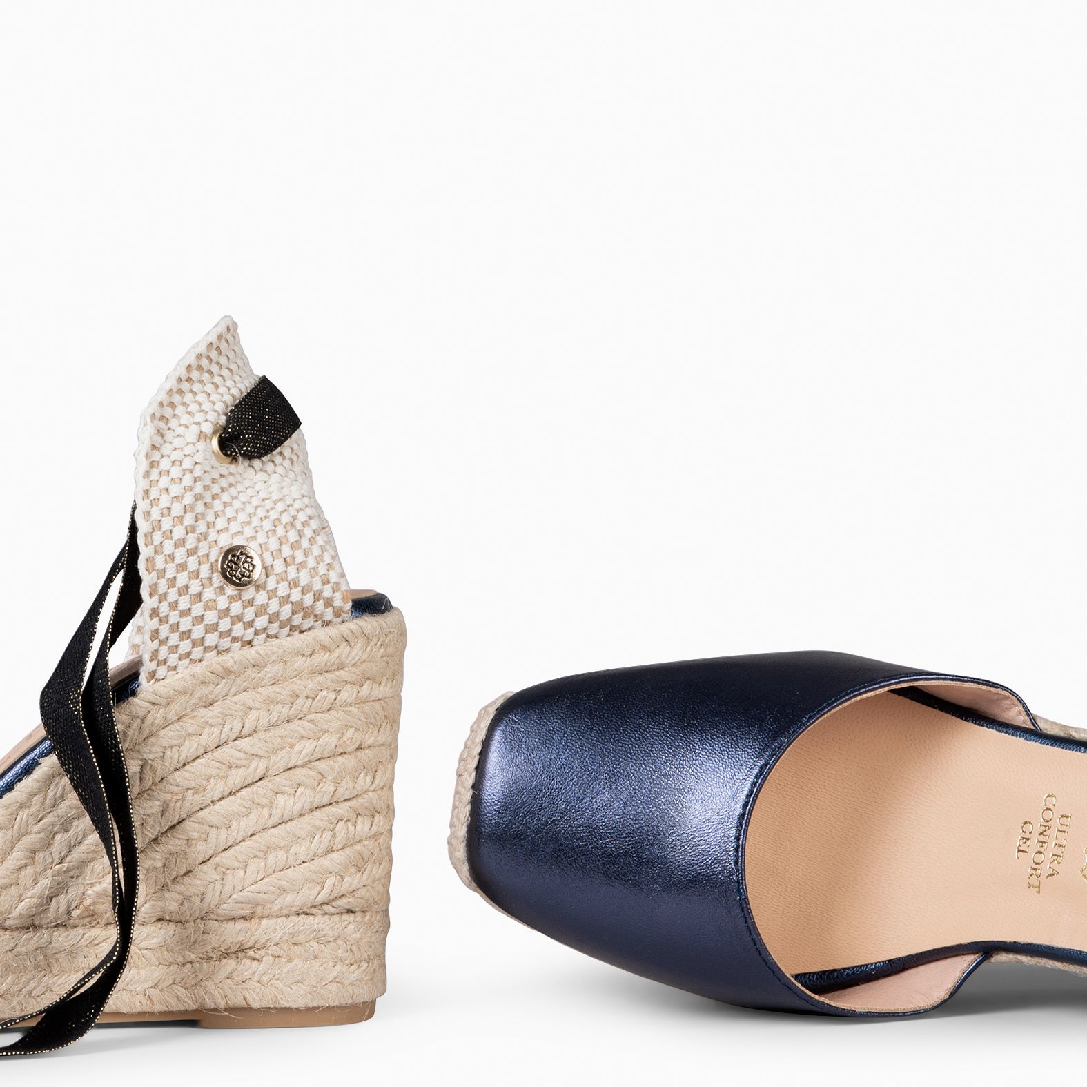 MOMBASA - Cuñas de esparto con cinta METAL MARINO - miMaO ®