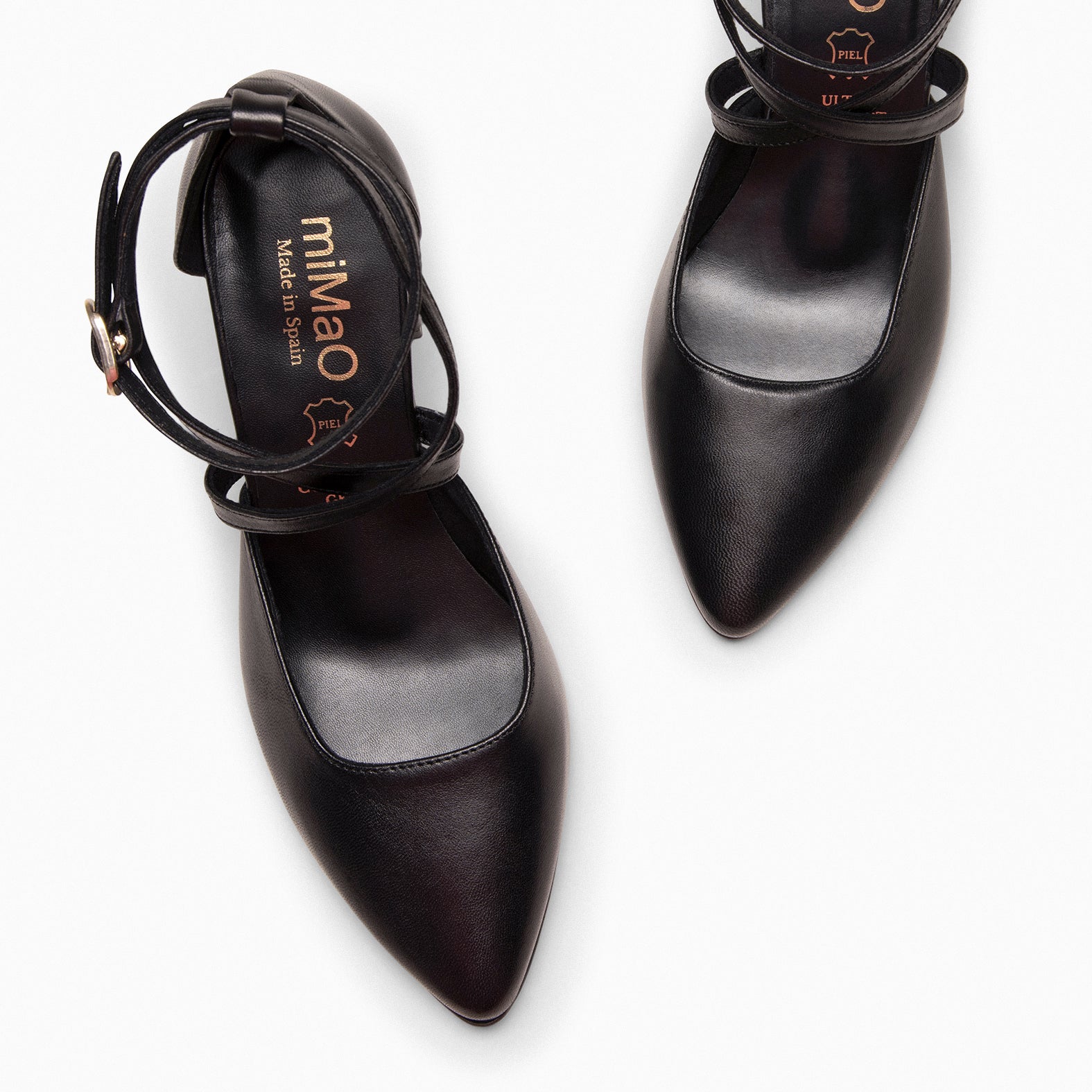 ARIEL - Escarpins à talon carré et lanières croisées NOIR