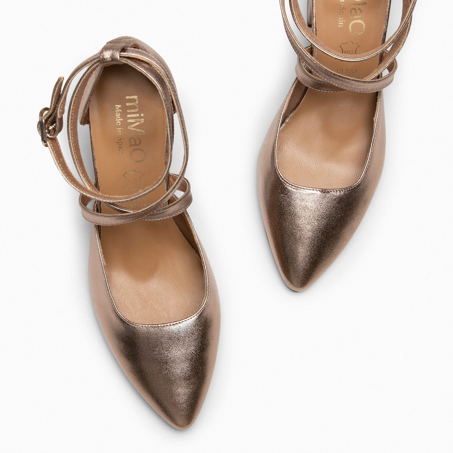 ARIEL - Zapato de tacón ancho DORADO