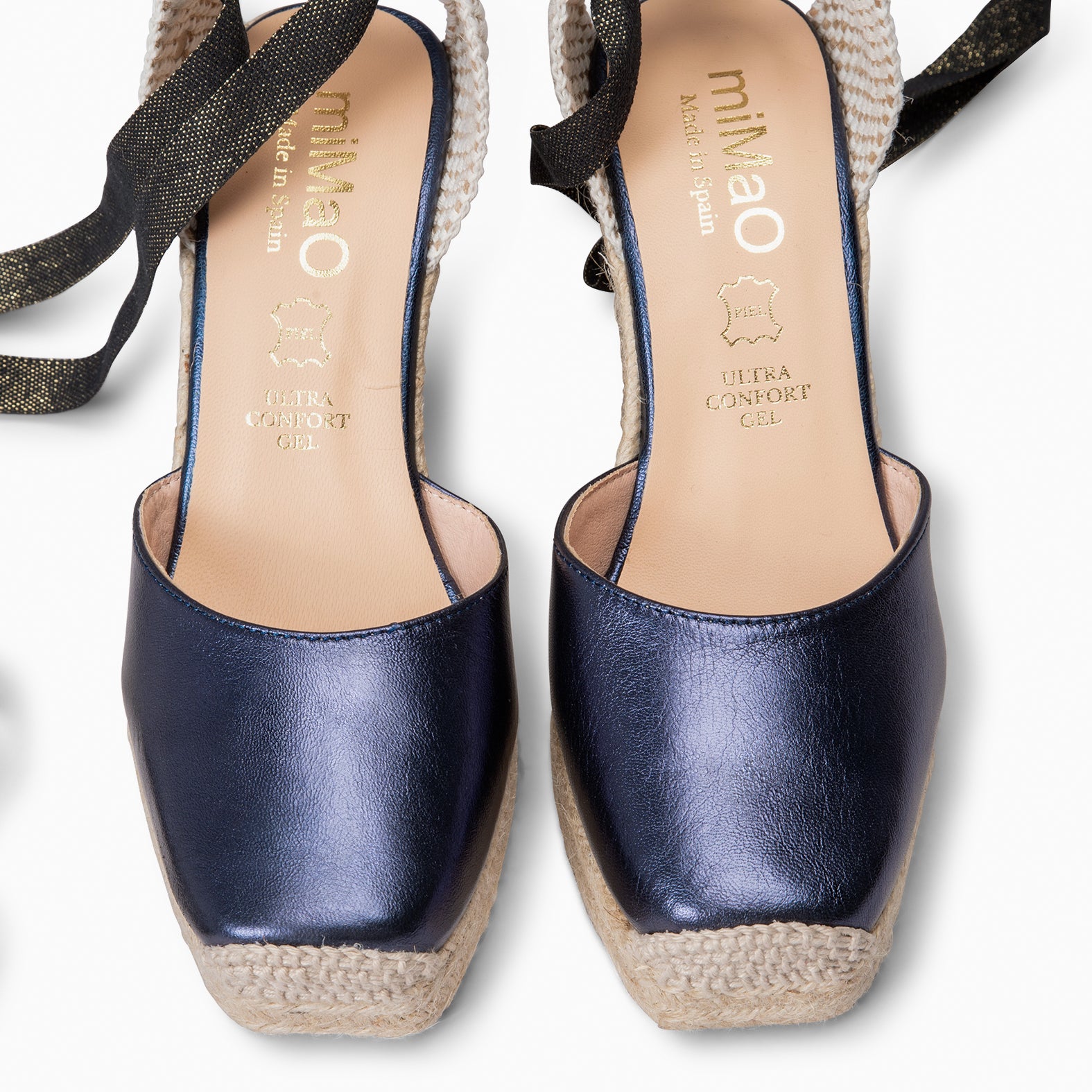 MOMBASA - Cuñas de esparto con cinta METAL MARINO - miMaO ®