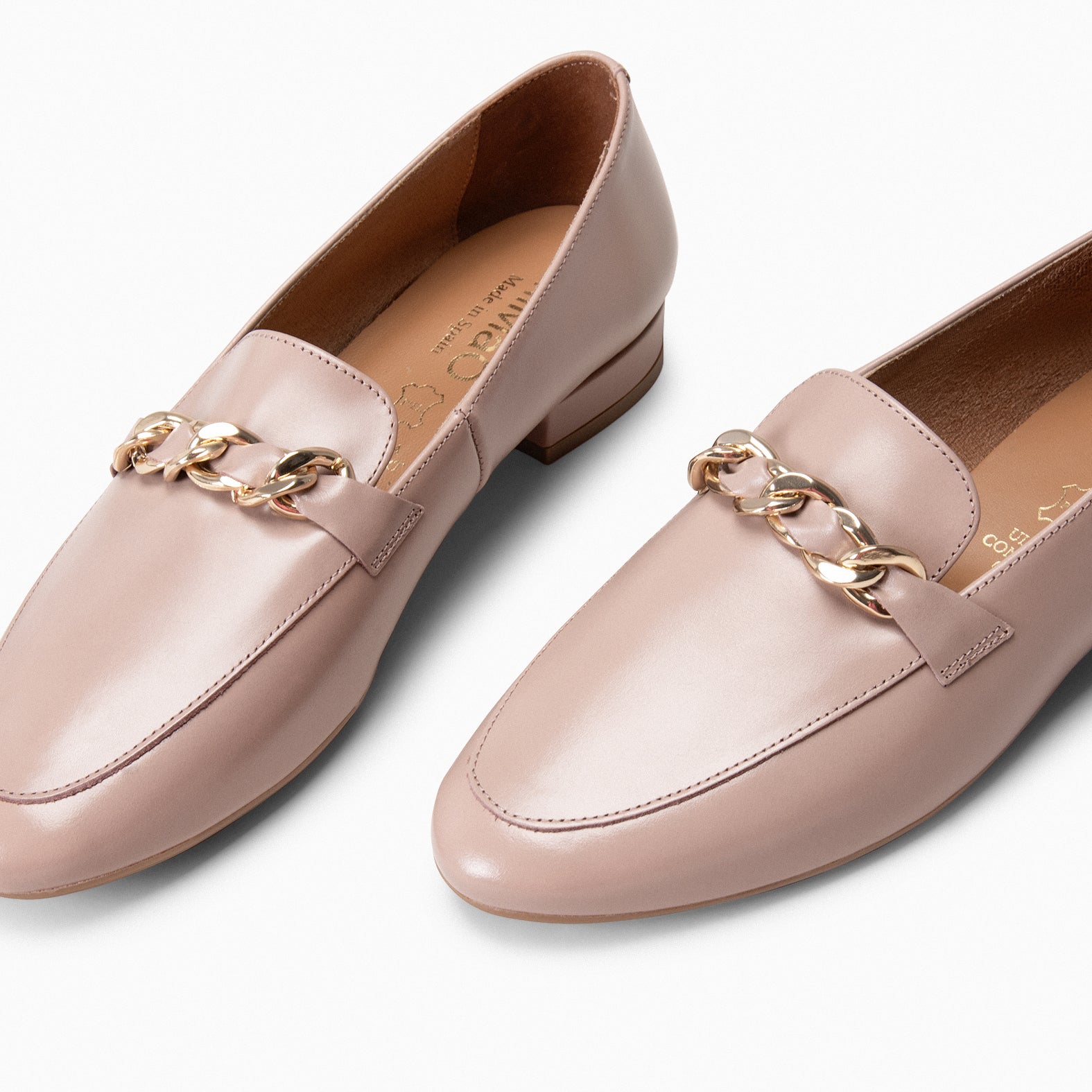 CHAIN – NUDE moccasins with horsebit