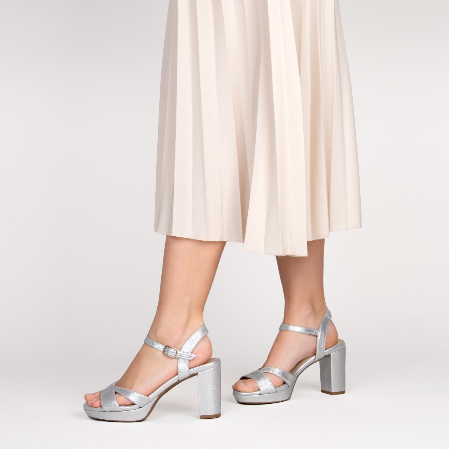 Sandalias Mujer Sandalias Plataforma Plateadas Stradivarius