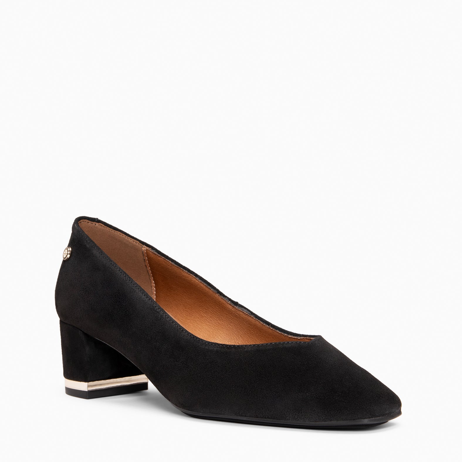 DORI - BLACK Heeled shoes with gold detail