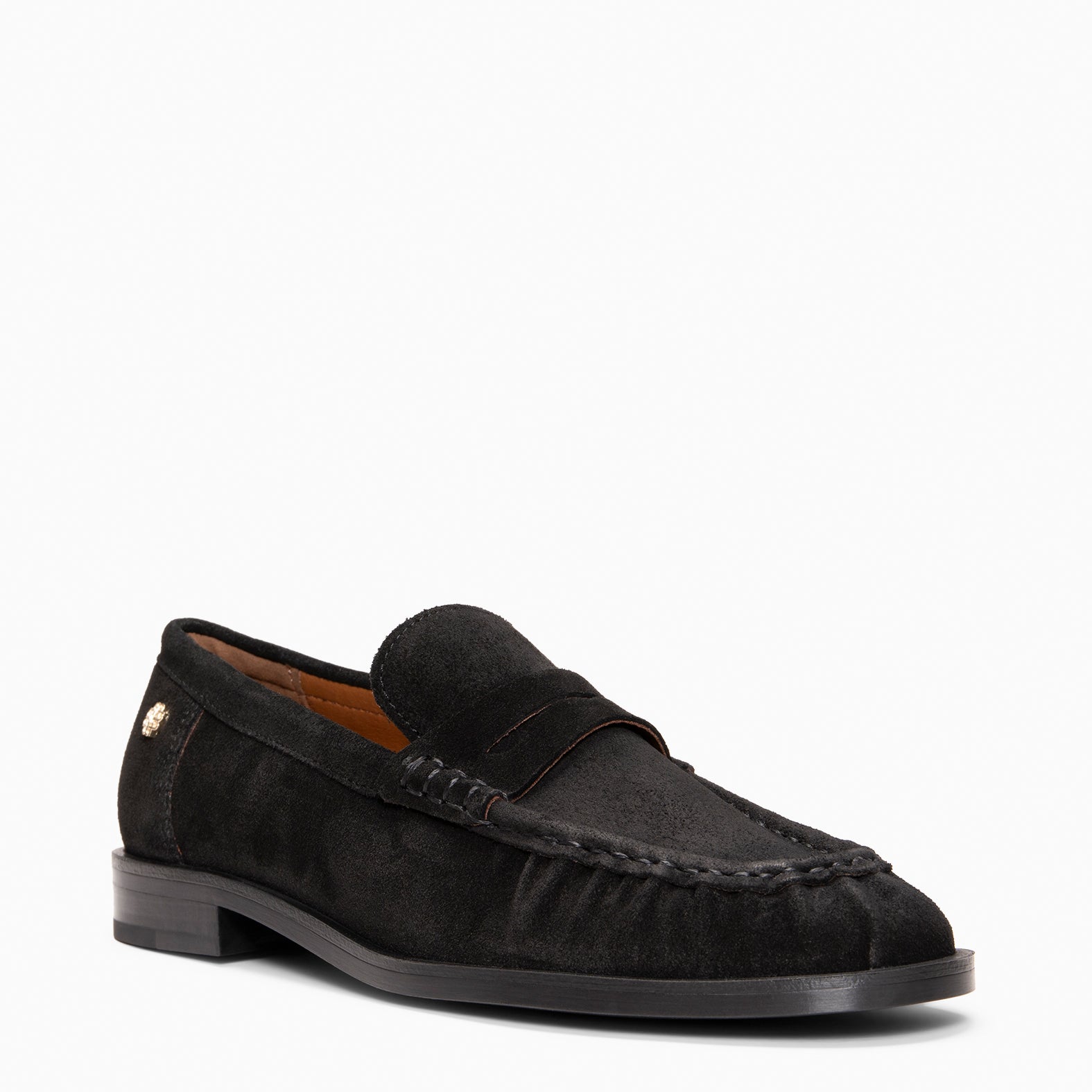 TOKIO - Mocassins à coutures plissées en daim NOIR