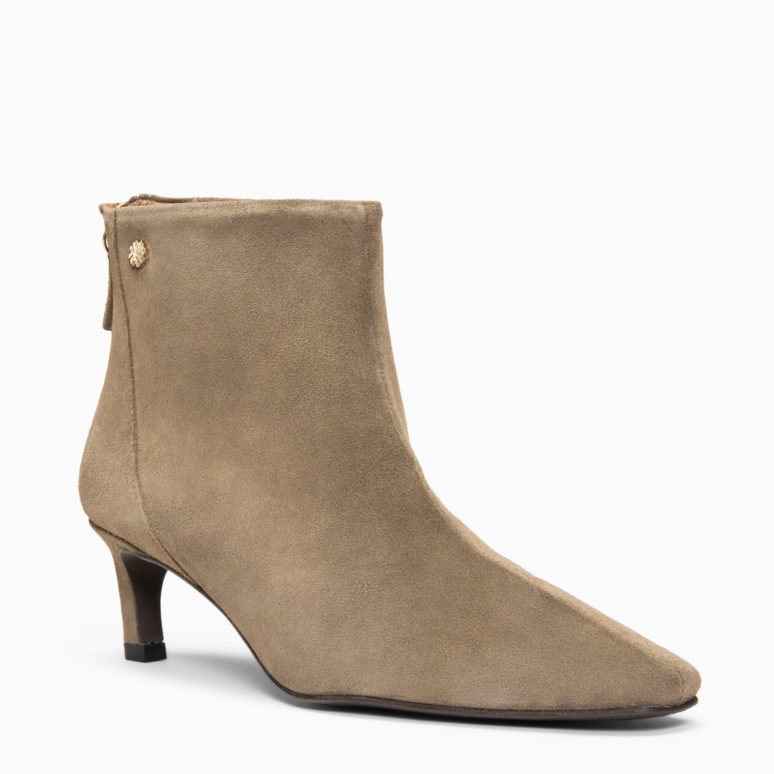 LUISA - Botines de tacón kitten con cremallera VERDE
