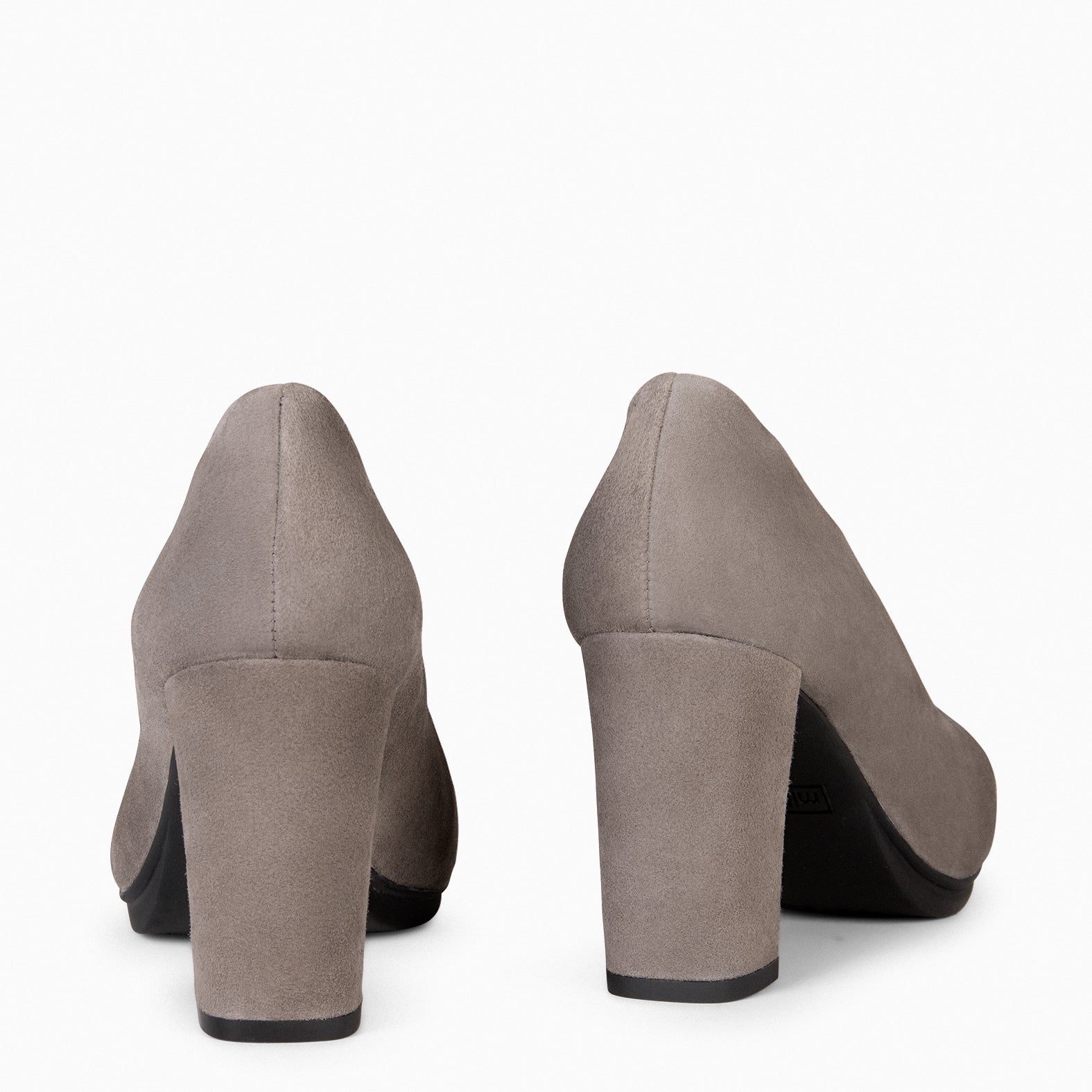 URBAN – GREY suede high-heeled shoes