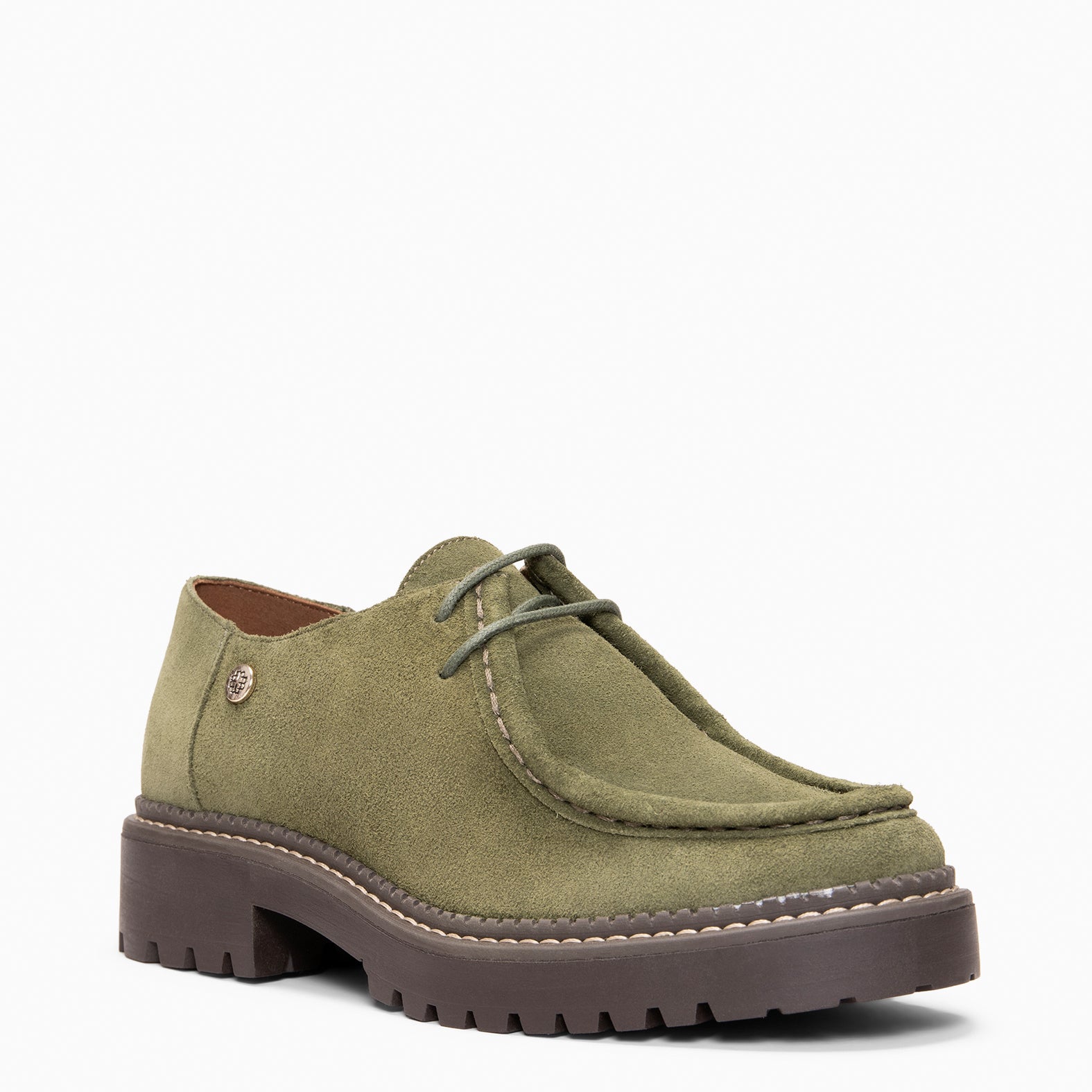 YALE - Mocassins à lacets et semelle crantée KAKI