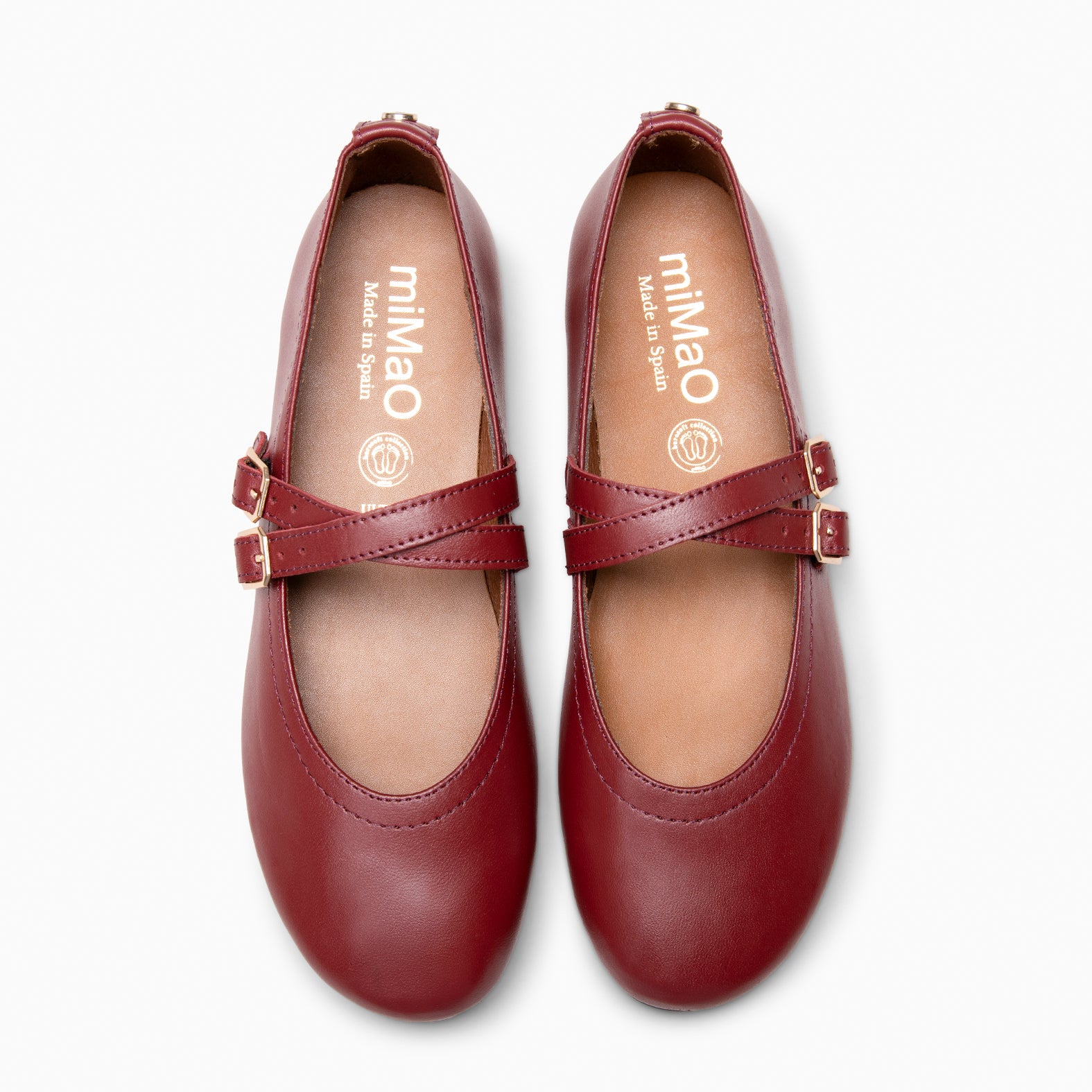 AMAPOLA - Mary Jane à lanières croisées en cuir ROUGE