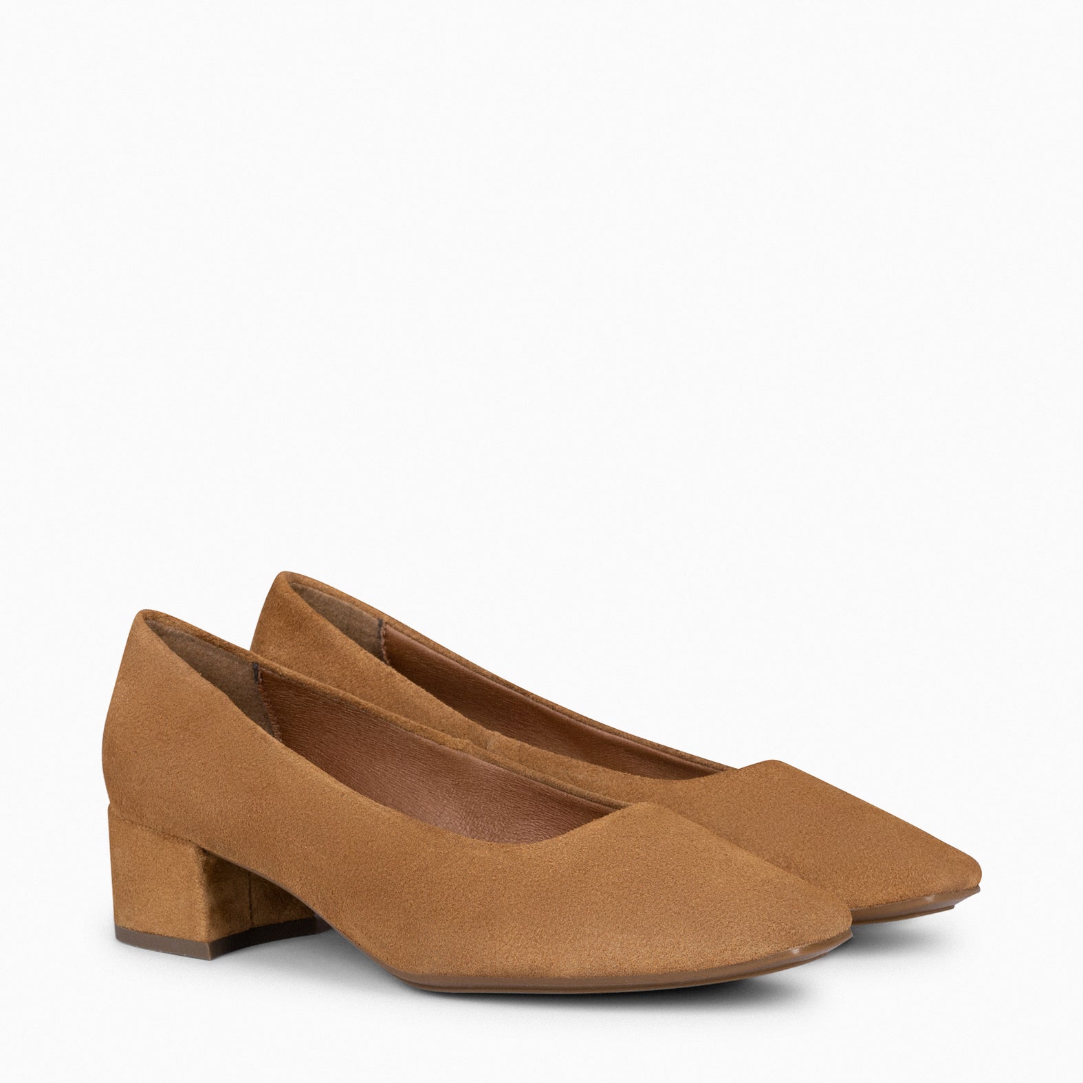 URBAN LADY – TAN suede leather low heels 
