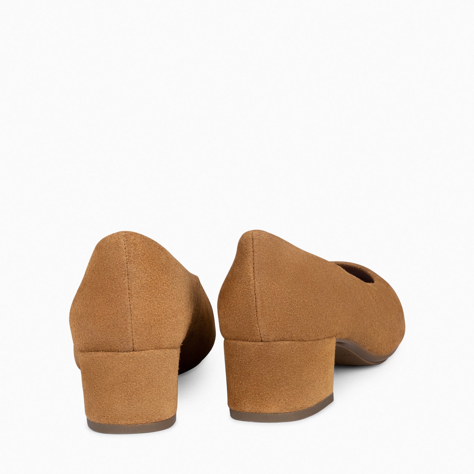 URBAN LADY - Zapatos de tacón bajo de serraje CAMEL