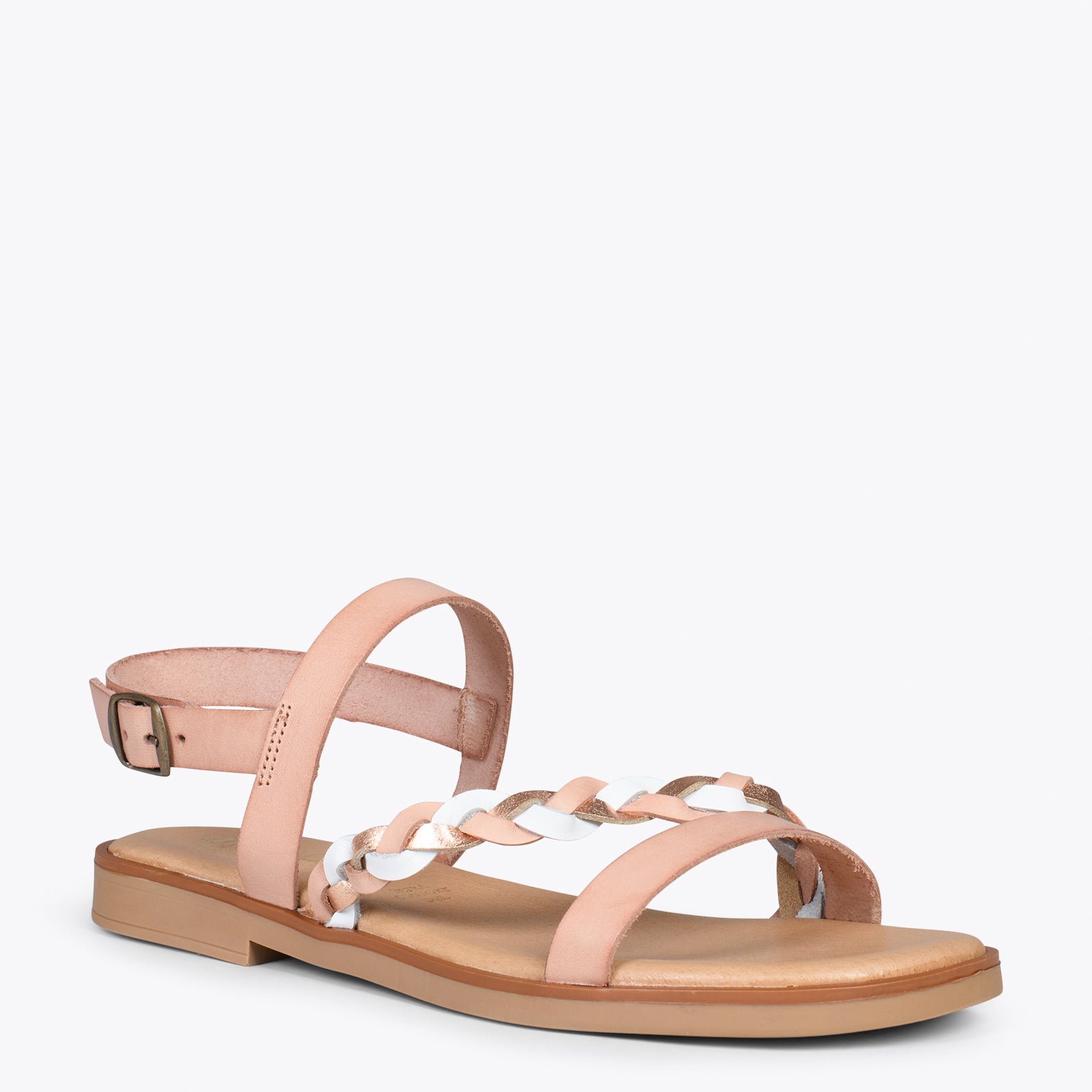 ASTER – NUDE flat sandals with buckle