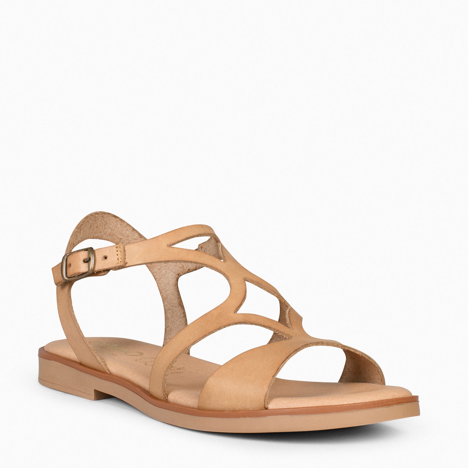 BAMBOO – CAMEL FLAT SANDALS