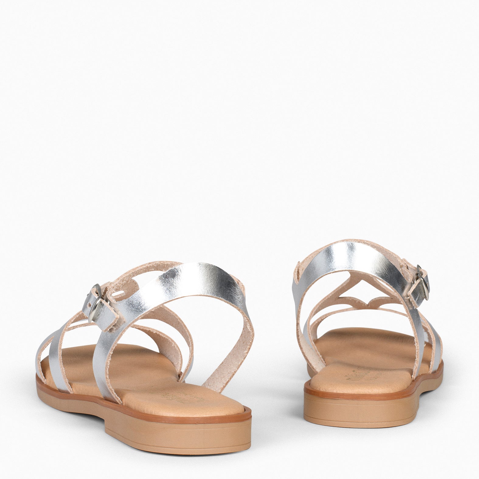 BAMBOO – SILVER FLAT SANDALS