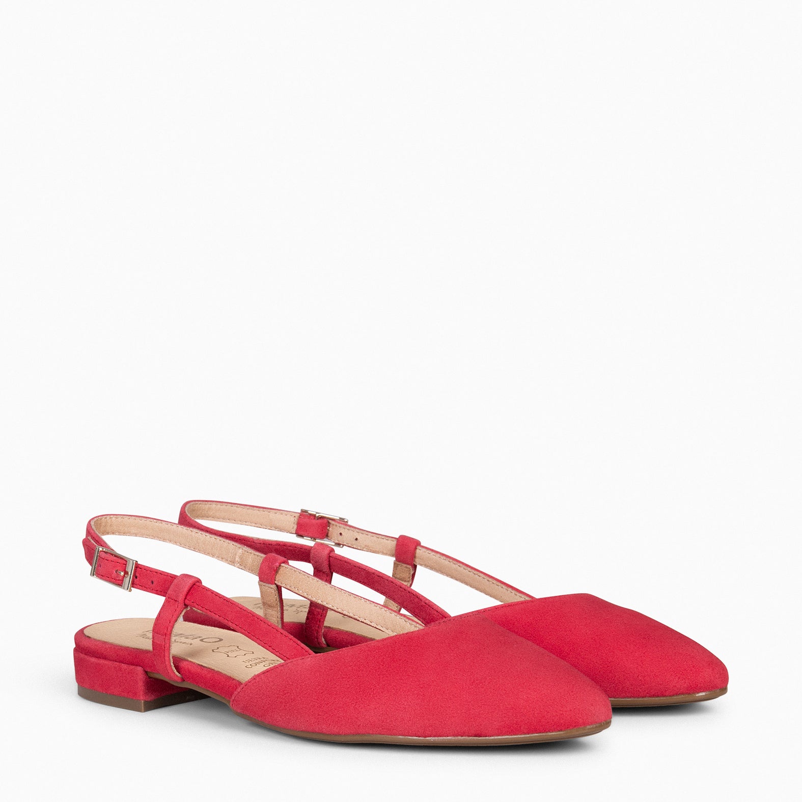 BRUNCH - RED slingback flat shoe