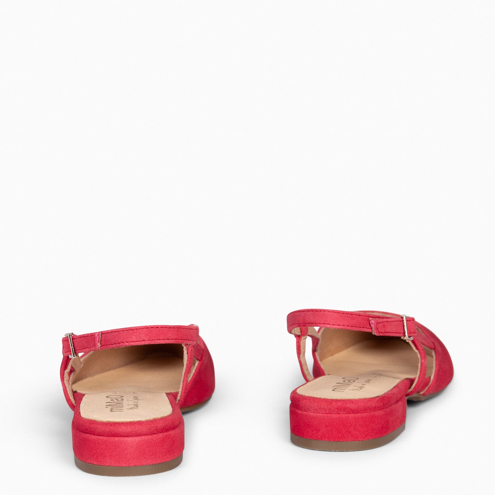 BRUNCH - Slingbacks à petit talon en daim ROUGE