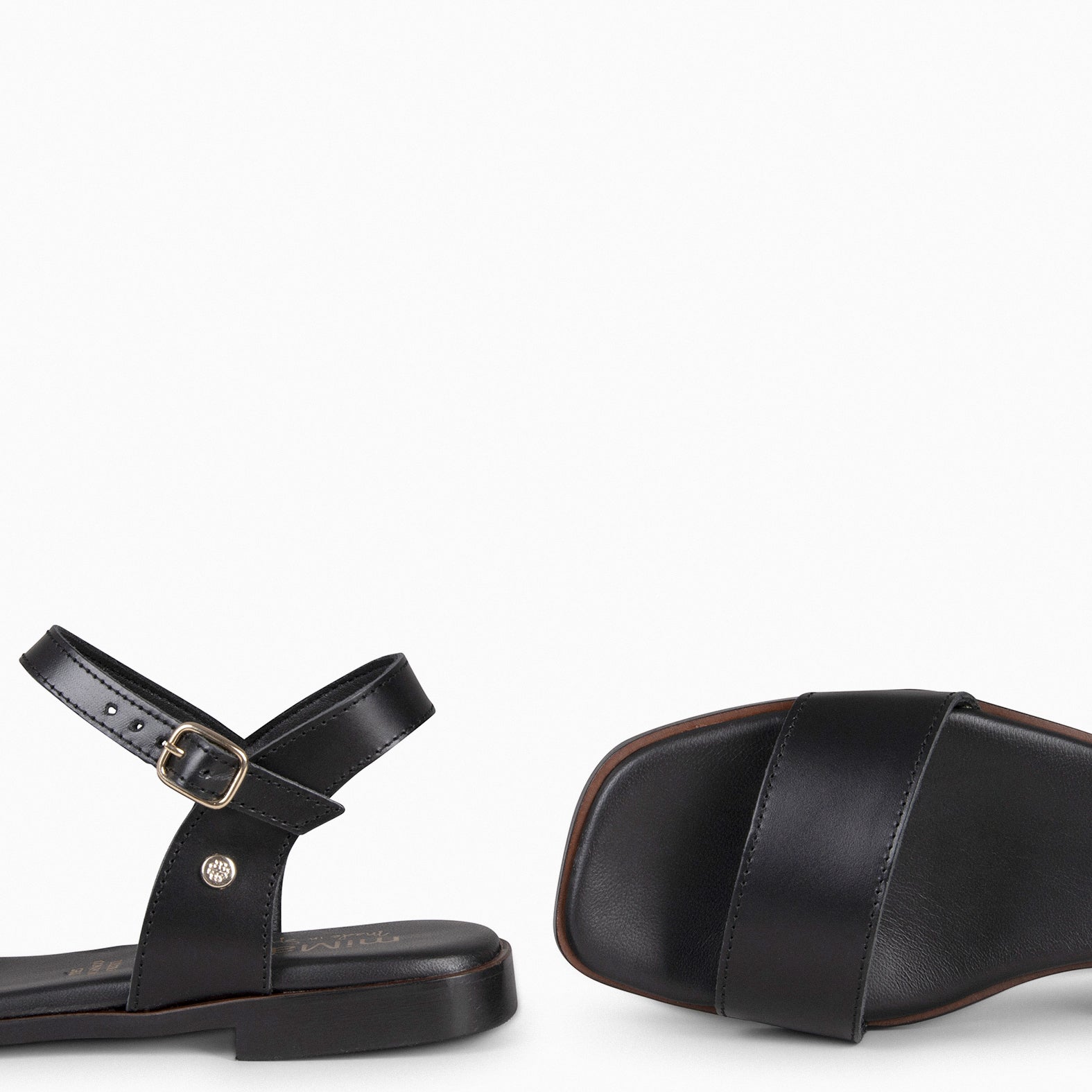 SANTORINI - BLACK Flat Sandals