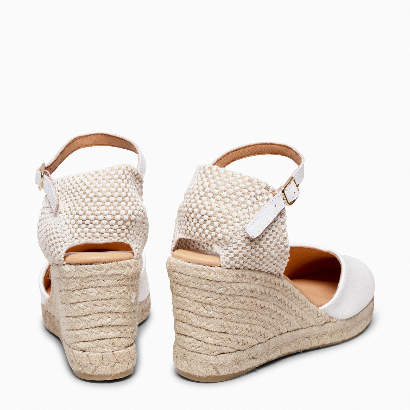 NERJA PATENT - WHITE PATENT ESPADRILLE WEDGES
