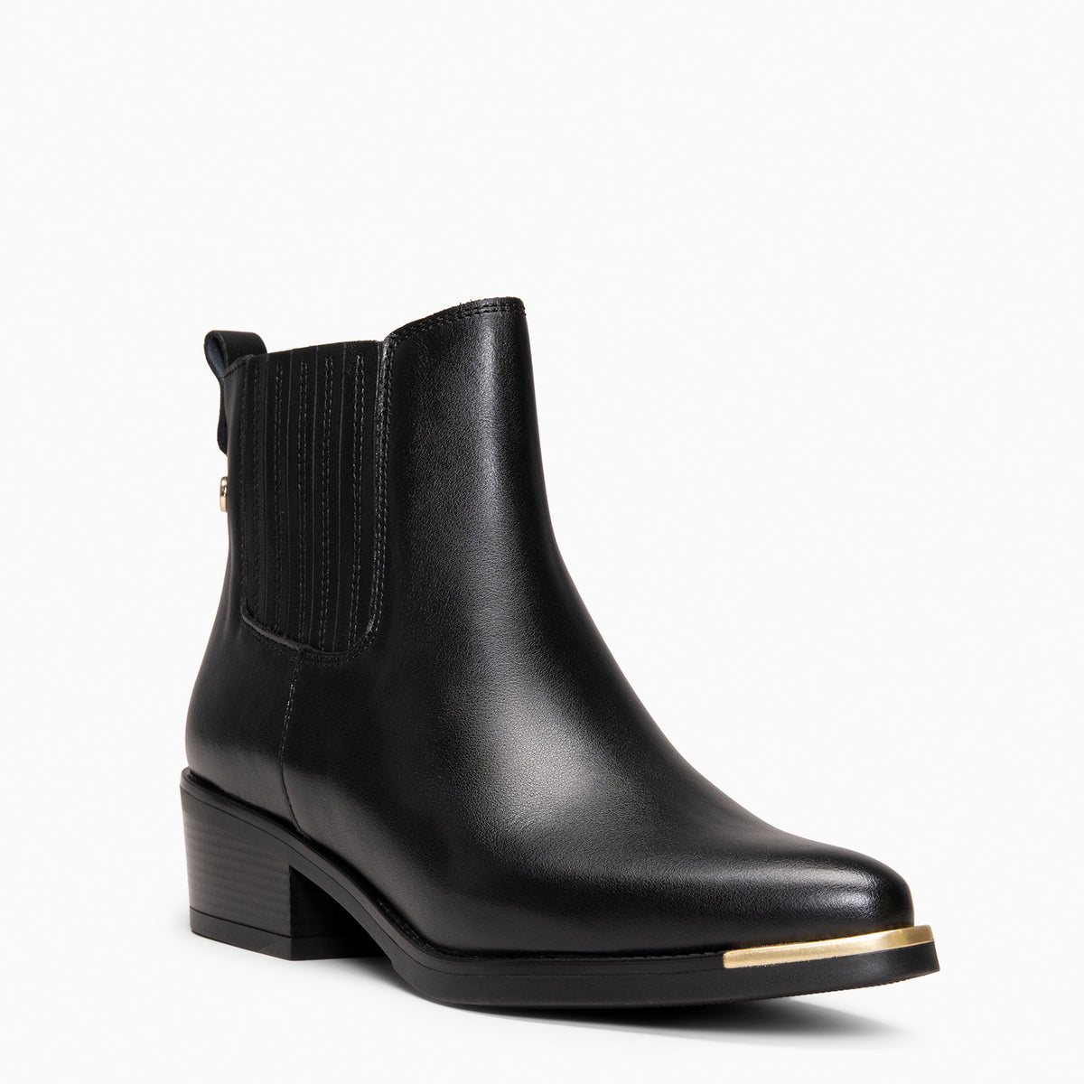 BONNIE - Bottines chelsea à talon en cuir NOIR