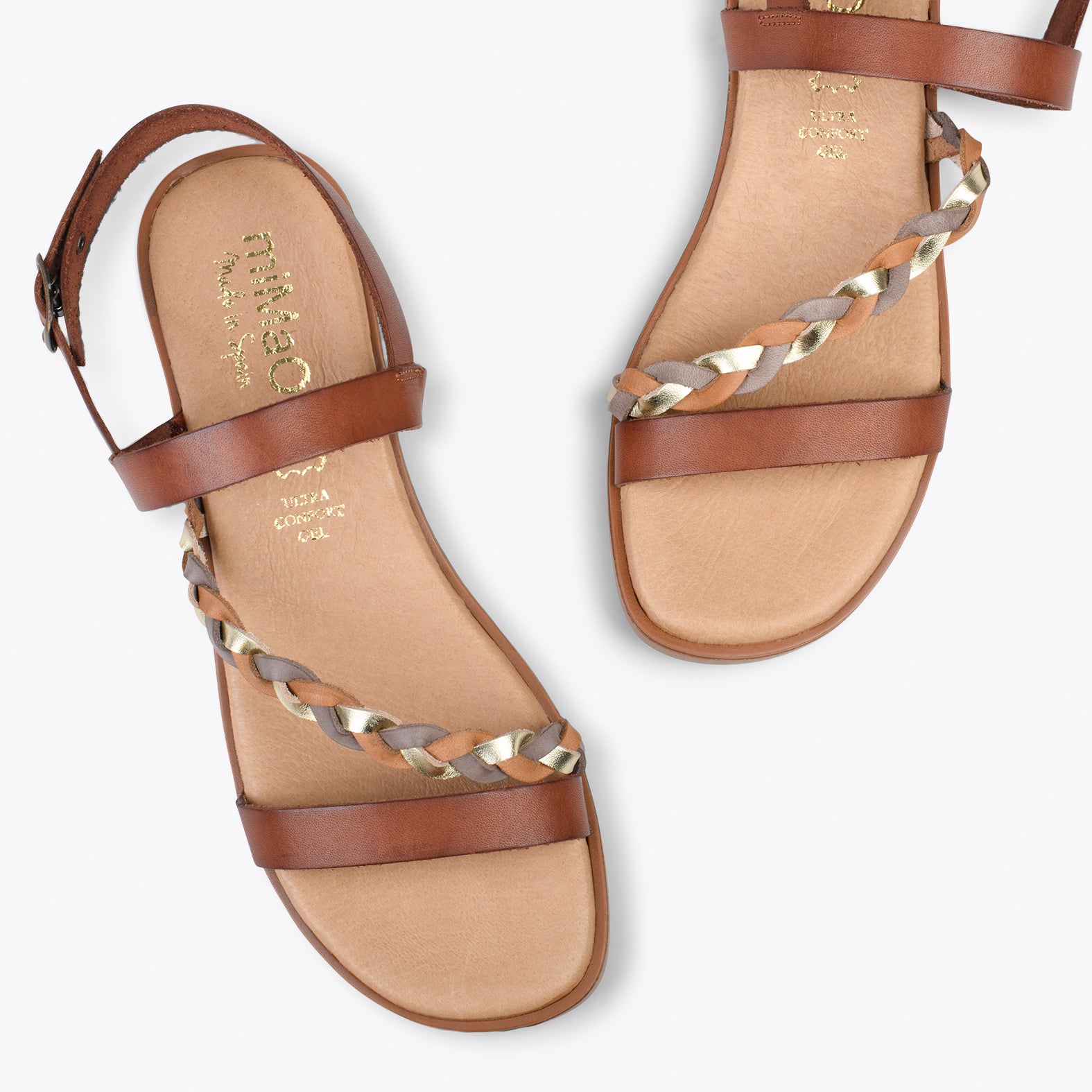 ASTER – CAMEL flat sandals with buckle