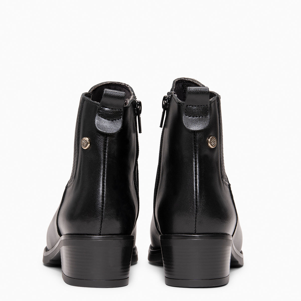 BONNIE - Bottines chelsea à talon en cuir NOIR