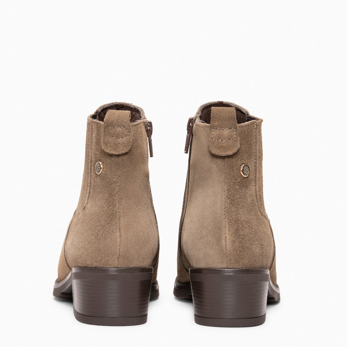 BONNIE - Bottines chelsea à talon en daim TAUPE
