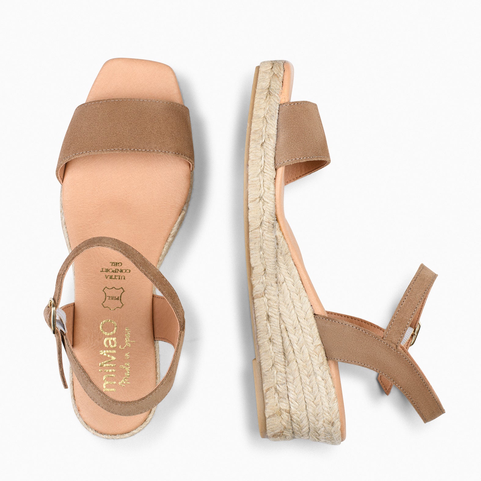JEREZ – TAUPE espadrilles with comfortable wedge