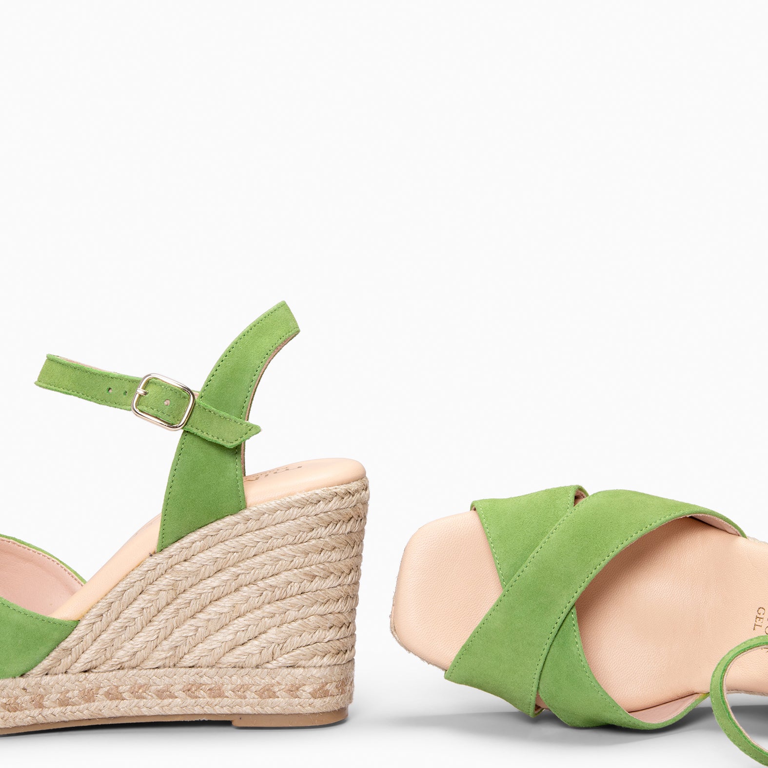 VERA - Cuña de esparto de ante VERDE - miMaO ®