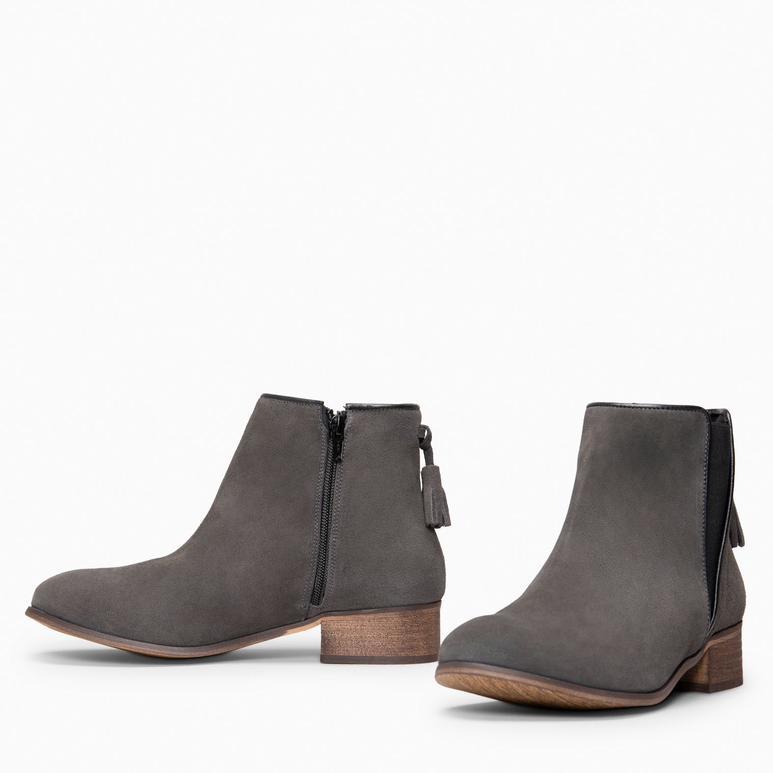 LEIRE - Botines Chelsea de serraje hidrófugo GRIS