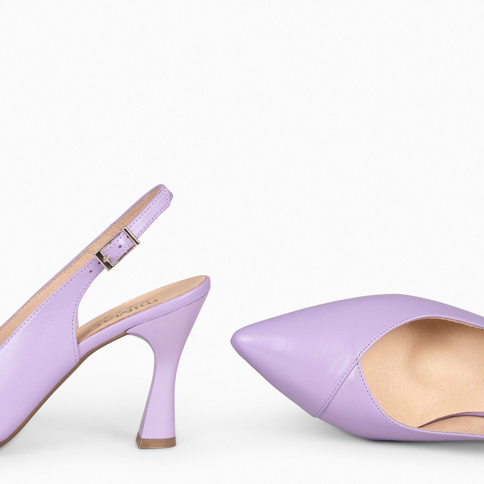 GLAM SLINGBACKS – Escarpins à talon slingbacks en cuir LILAS