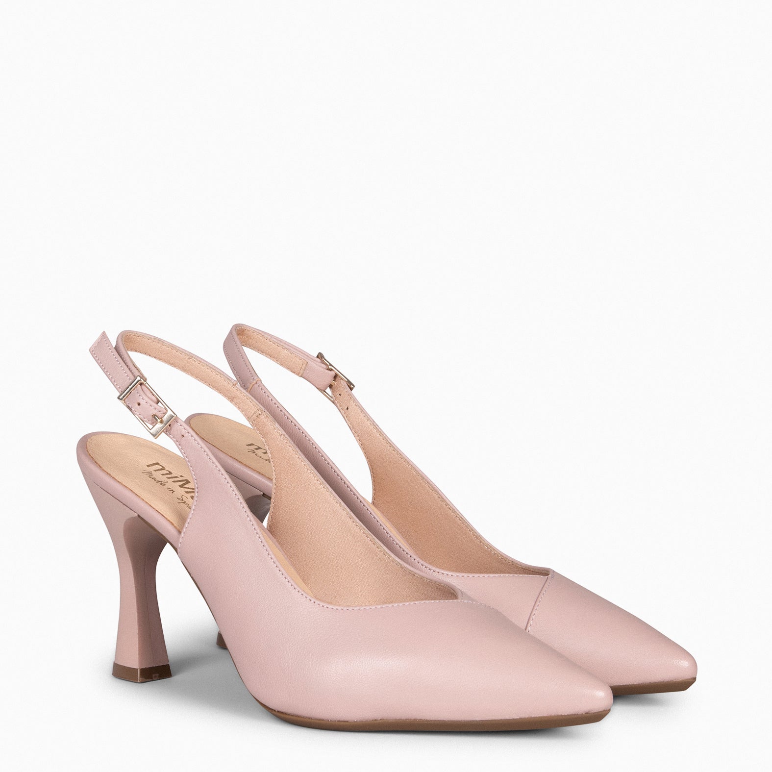 GLAM SLINGBACKS – Escarpins à talon slingbacks en cuir NUDE