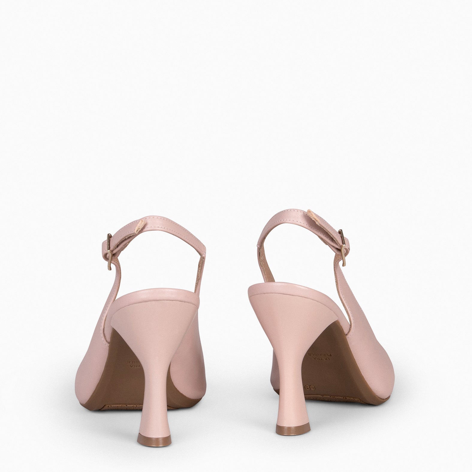 GLAM SLINGBACKS – Escarpins à talon slingbacks en cuir NUDE