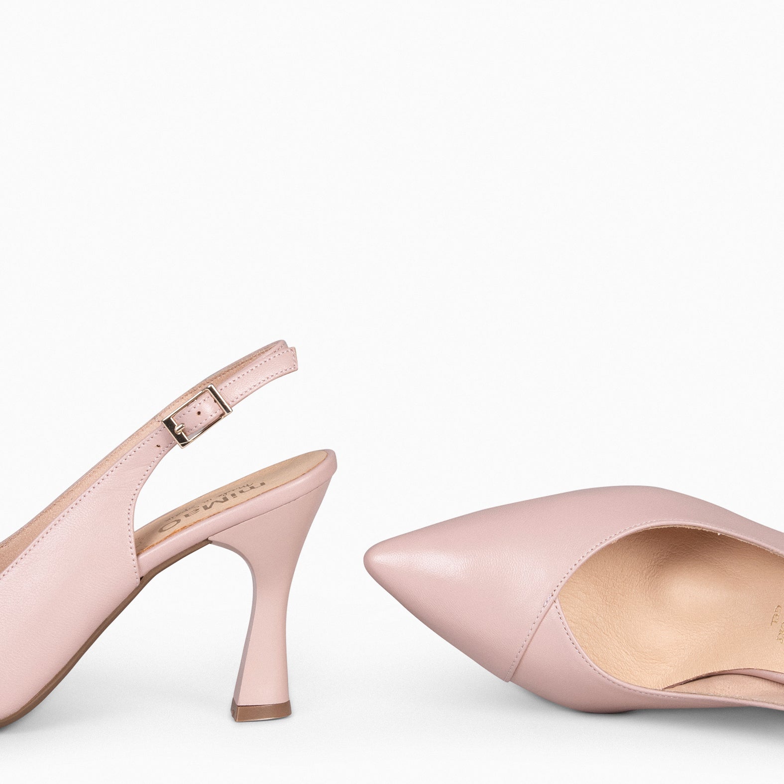 GLAM SLINGBACKS – Escarpins à talon slingbacks en cuir NUDE