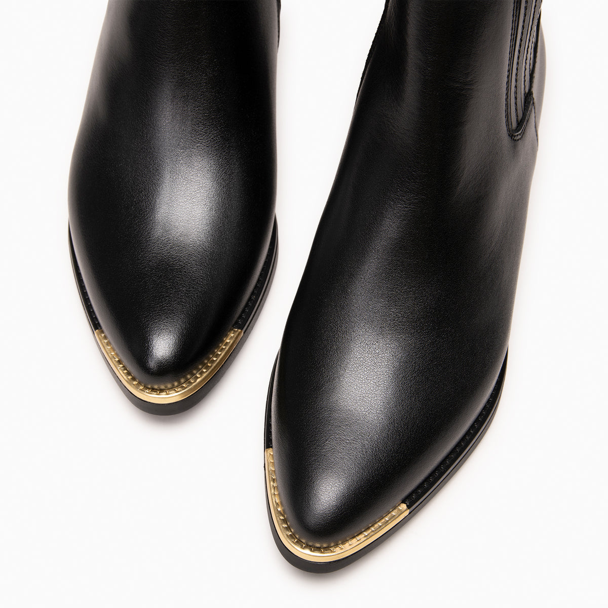 BONNIE - Bottines chelsea à talon en cuir NOIR