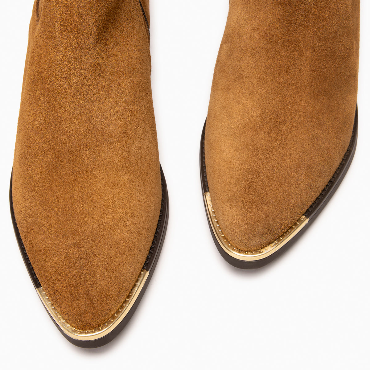 BONNIE - Bottines chelsea à talon en daim CAMEL