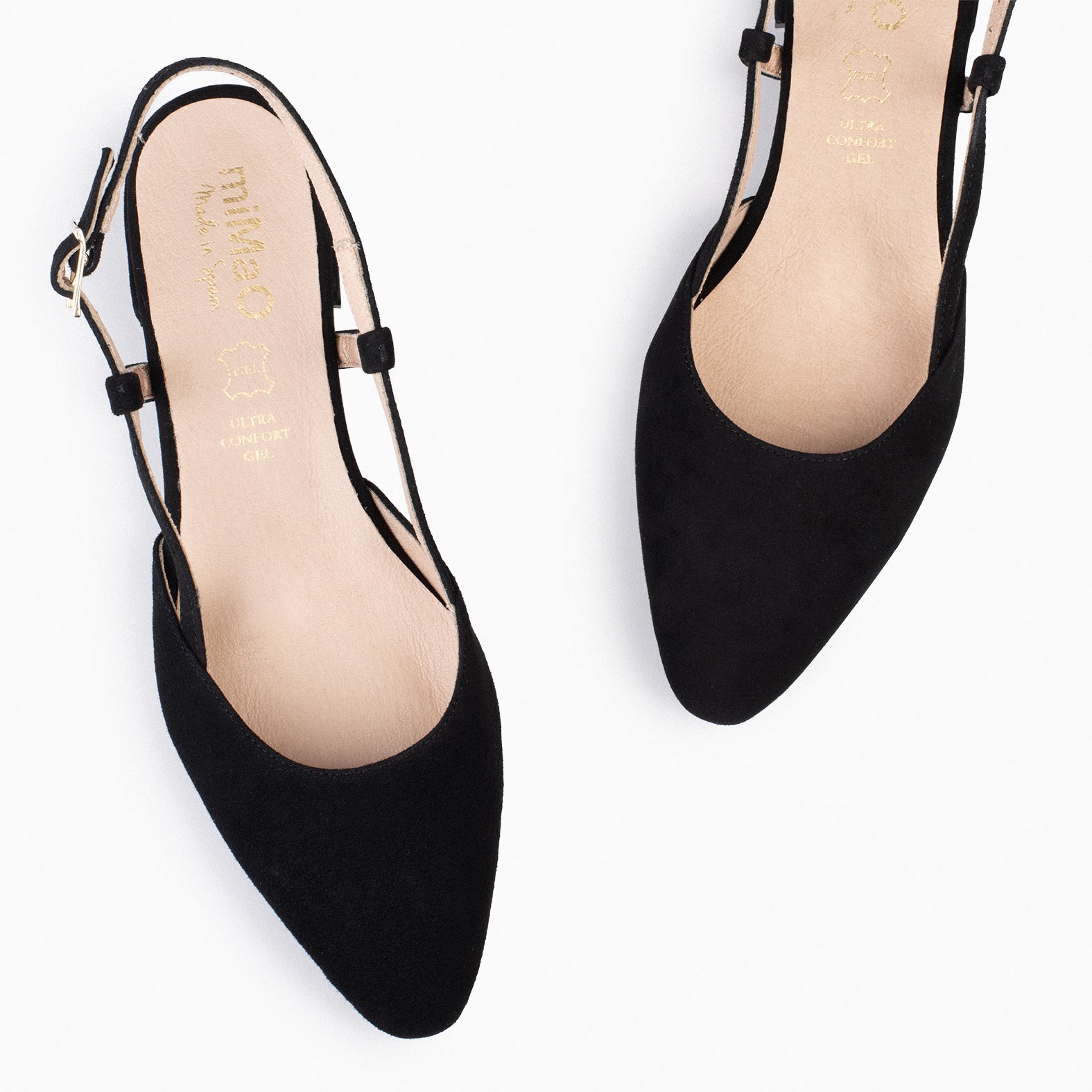 BRUNCH - Slingbacks à petit talon en daim NOIR