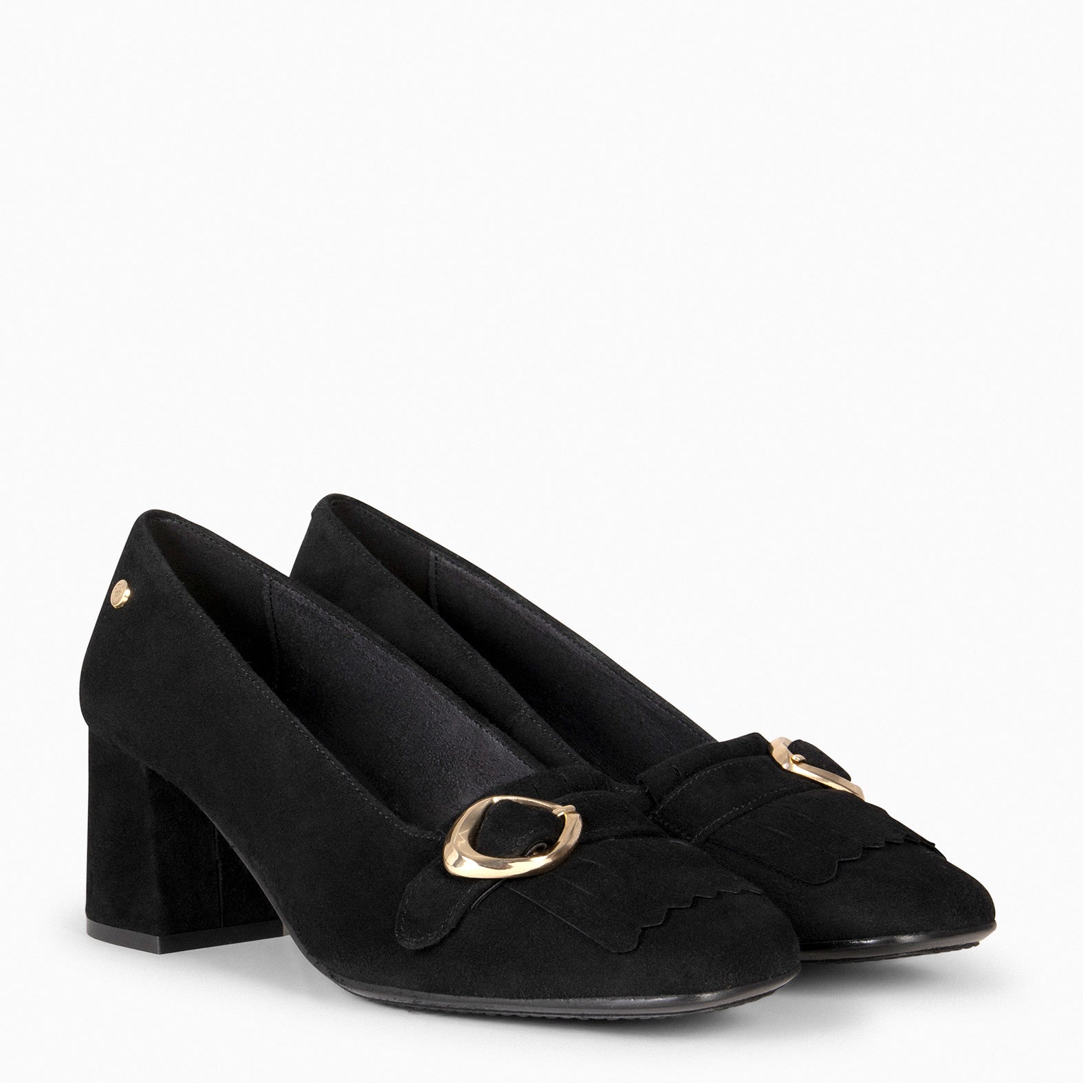 SISSI – BLACK BLOCK HEEL MOCCASINS