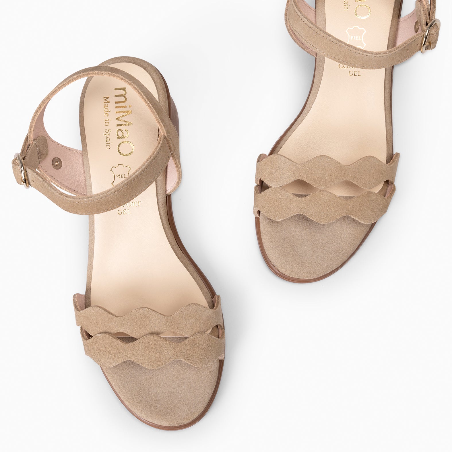 LETY - Sandales à talon ultra confort BEIGE