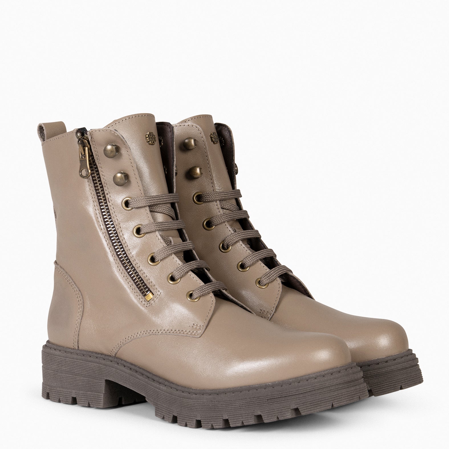 MILITAR – Botas militares de mujer TAUPE