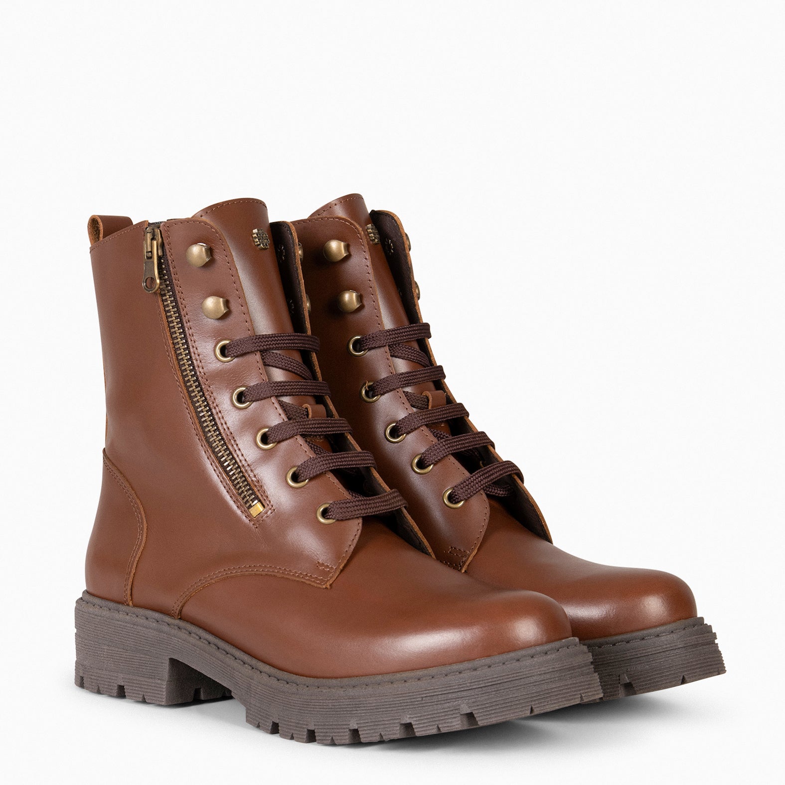 MILITAR – Botas militares de mujer MARRON