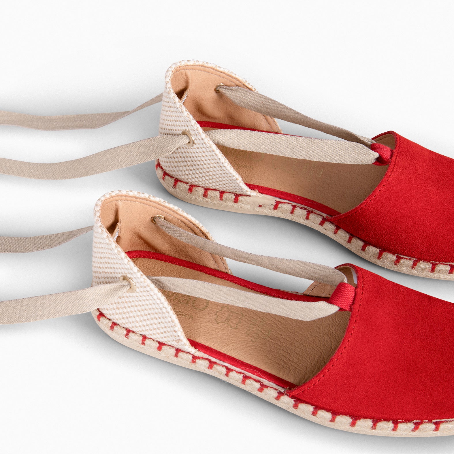 ALGARVE Espadrilles plates pour femme ROUGE miMaO