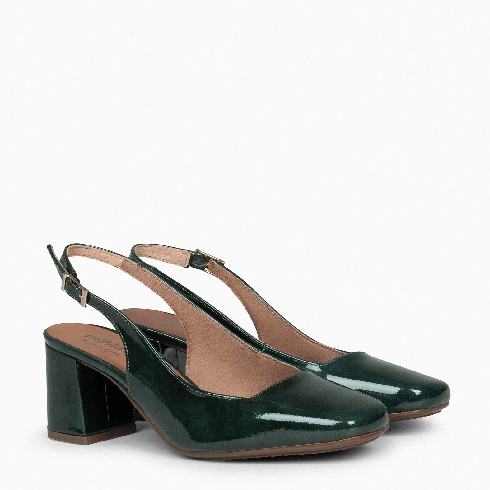 Zapatos verdes tacon ancho new arrivals