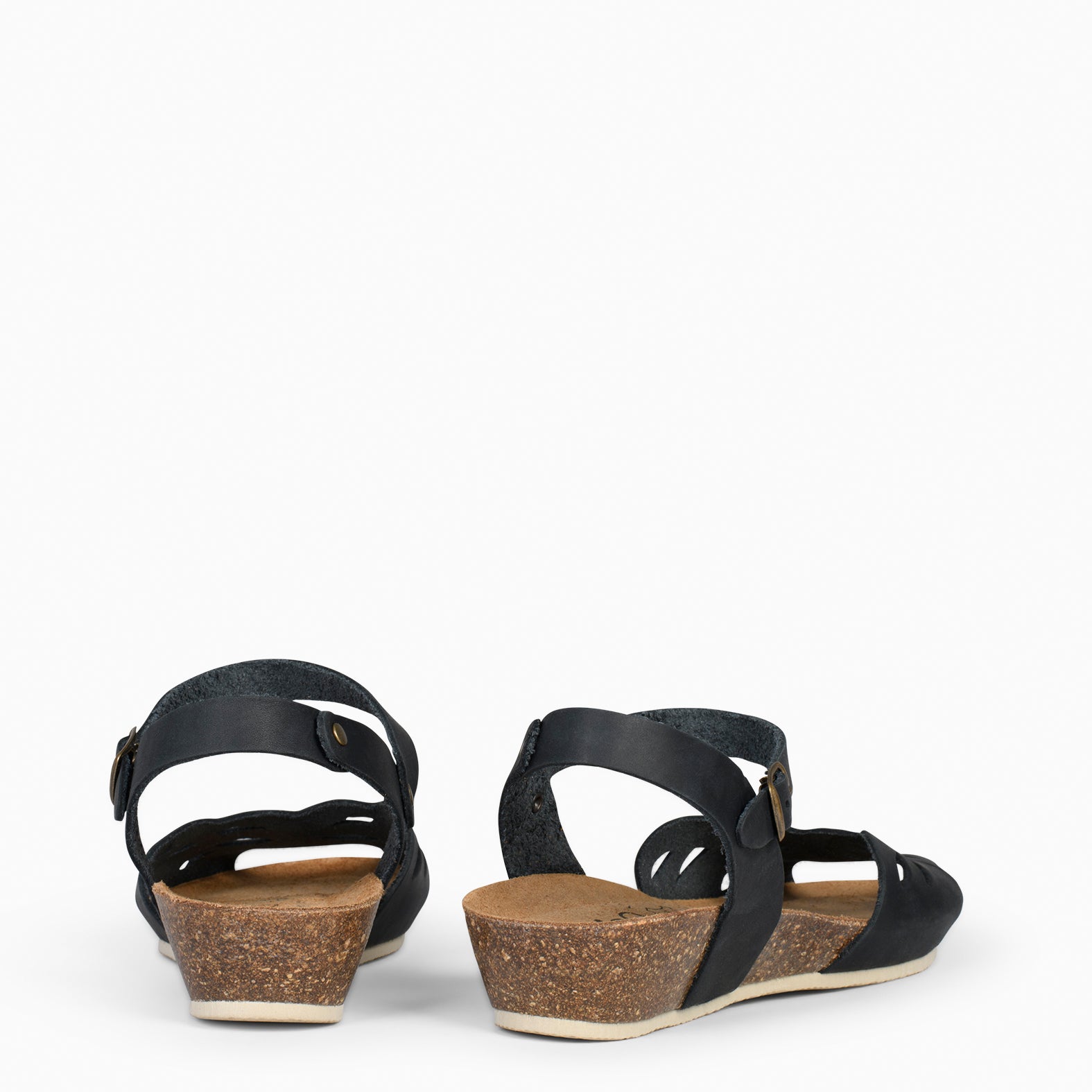 ALOE – BLACK BIO sandals with wedge