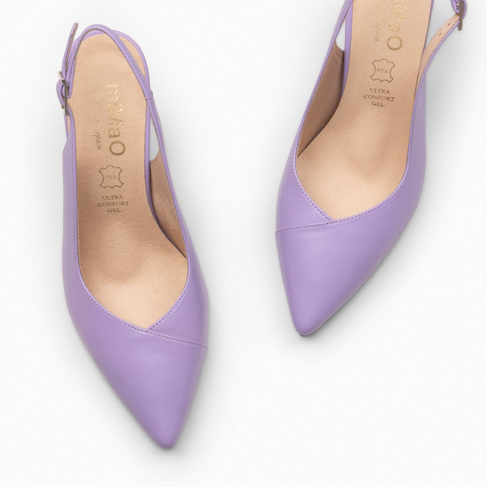 GLAM SLINGBACKS – Escarpins à talon slingbacks en cuir LILAS