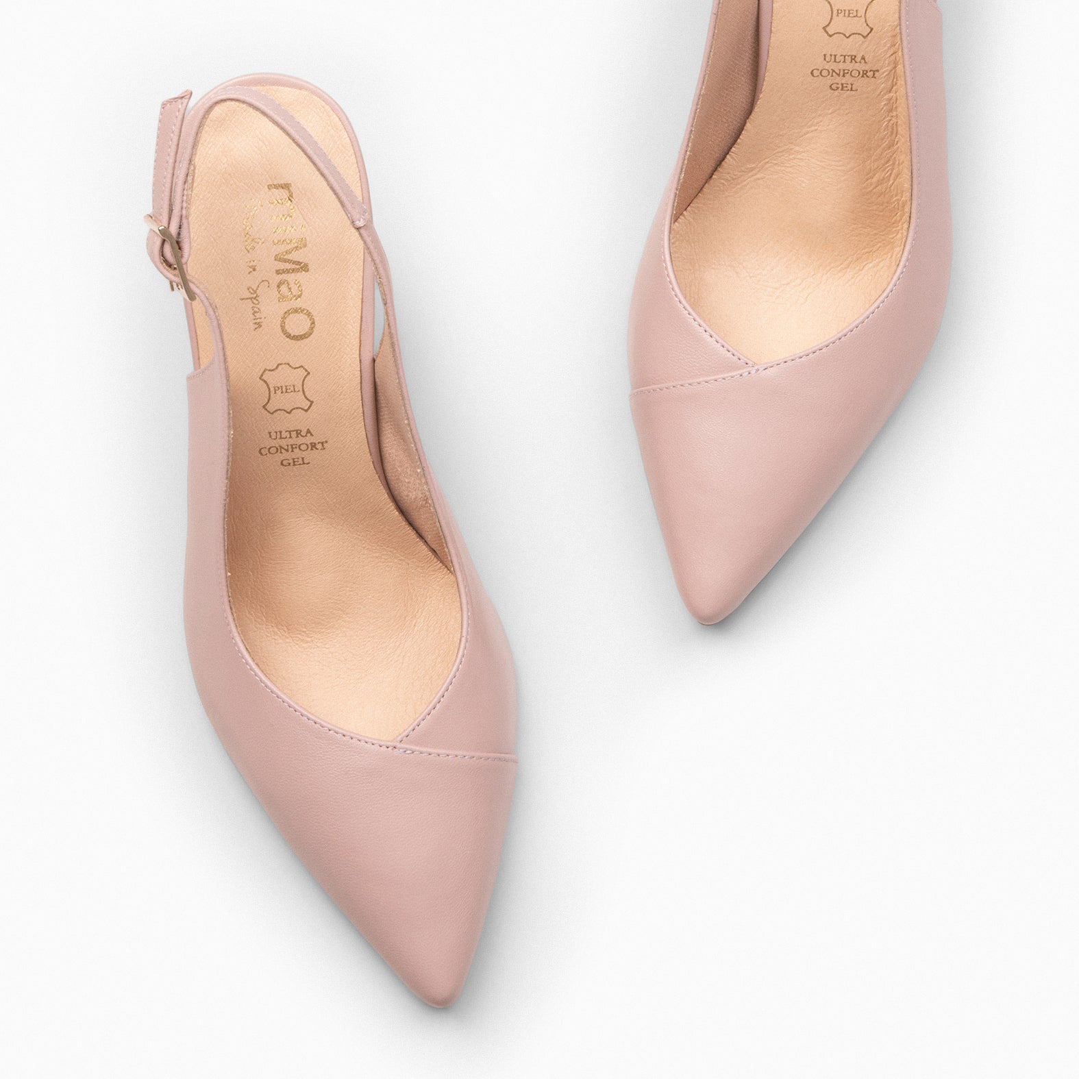 GLAM SLINGBACKS – Escarpins à talon slingbacks en cuir NUDE