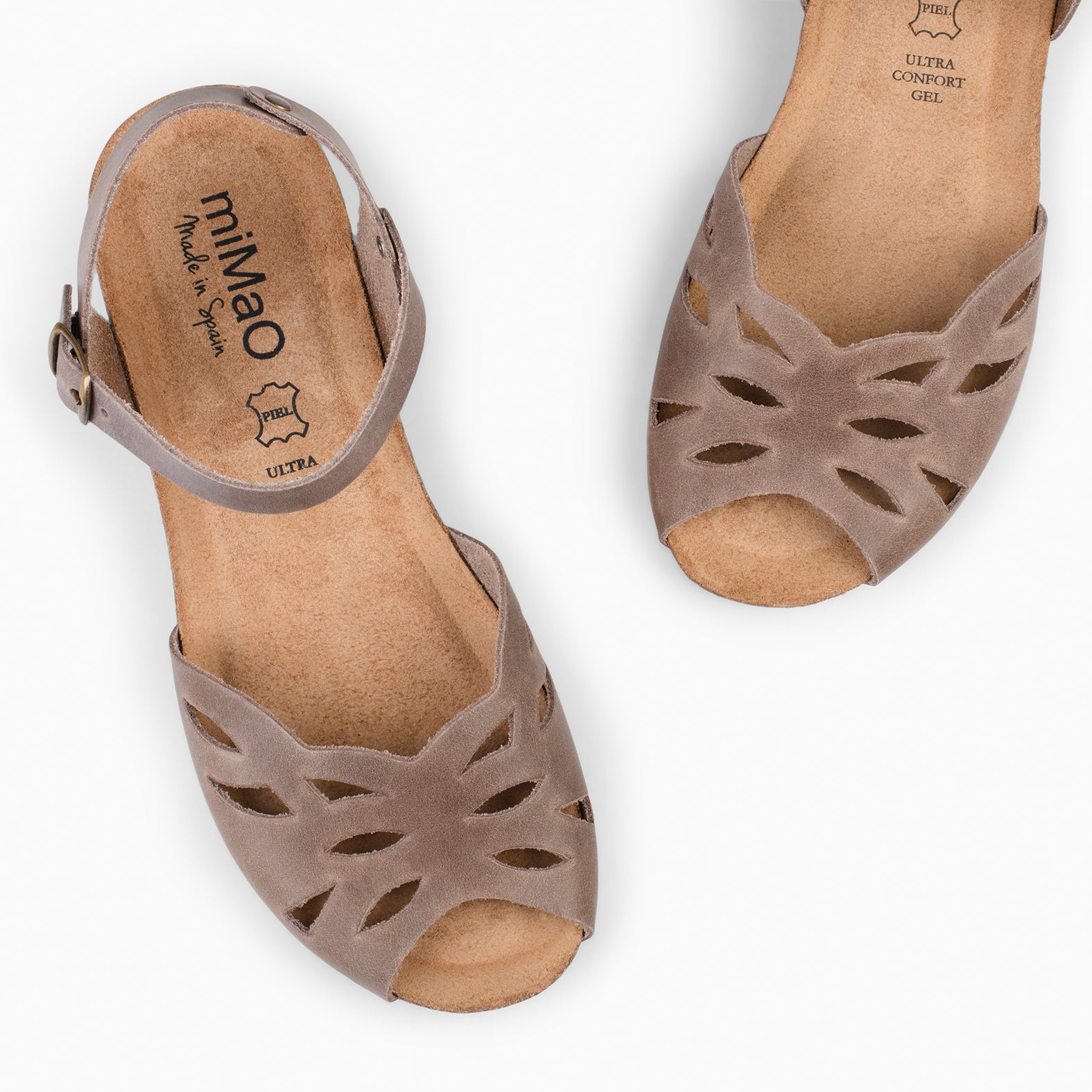 ALOE – TAUPE BIO sandals with wedge