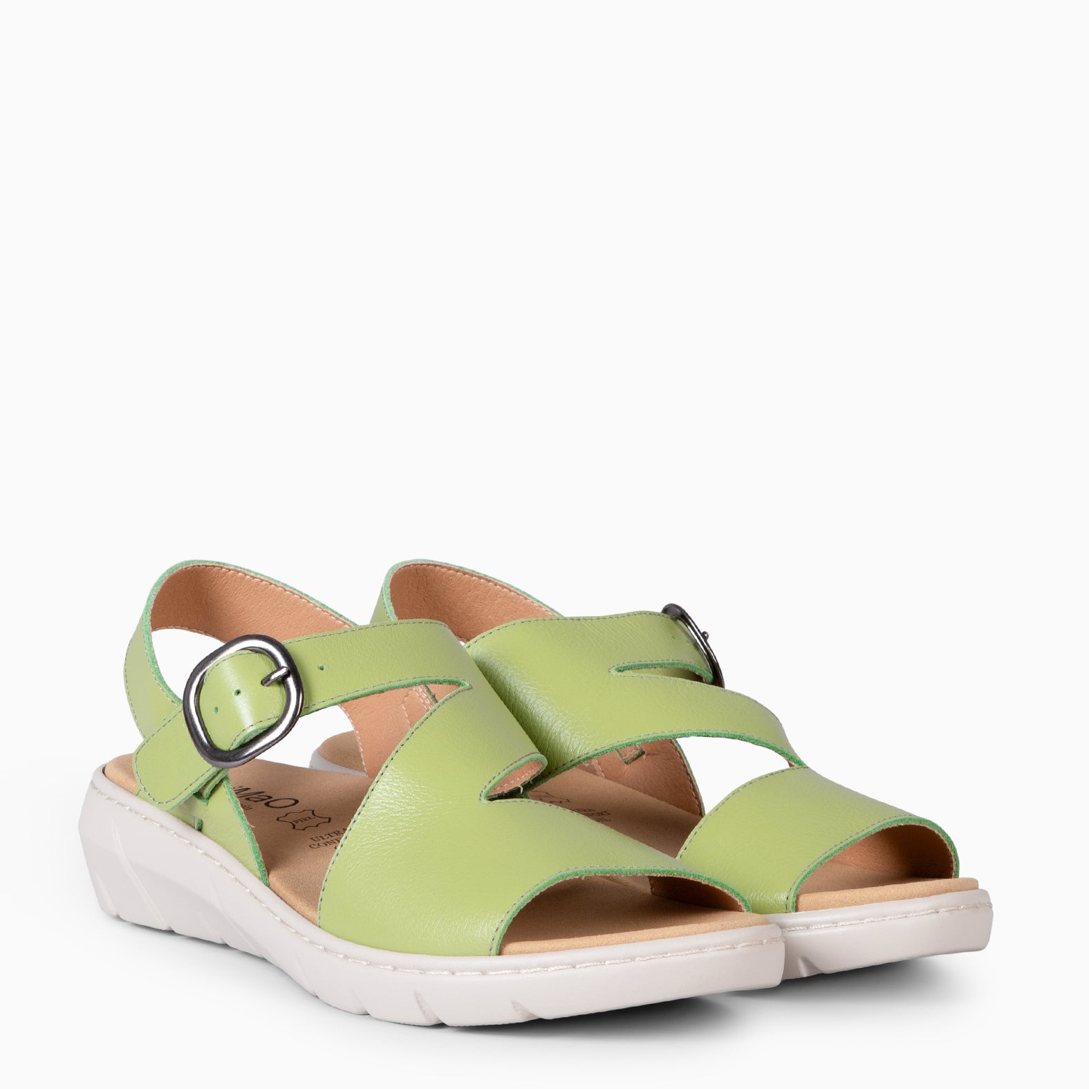 NATURA - GREEN SANDALS WITH REMOVABLE INSOLE
